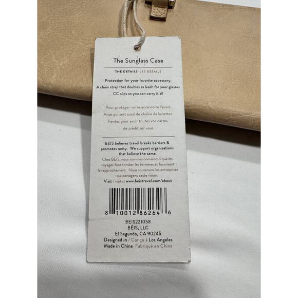 BEIS Travel The Sunglass Case in Beige NWT - Picture 8 of 12